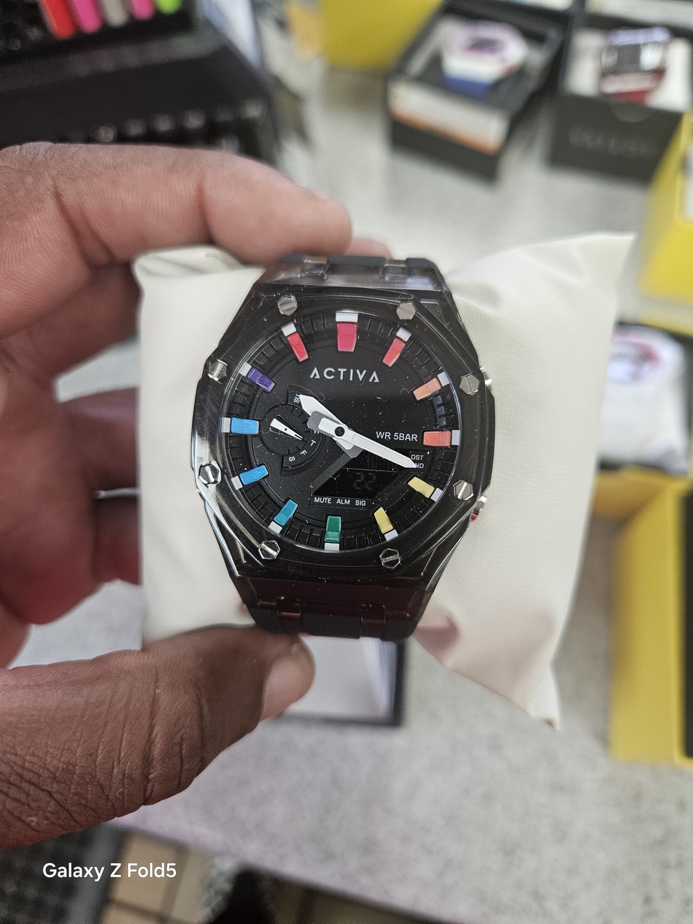 Activa Men's Black Watch with Multicolor Hour Markers
